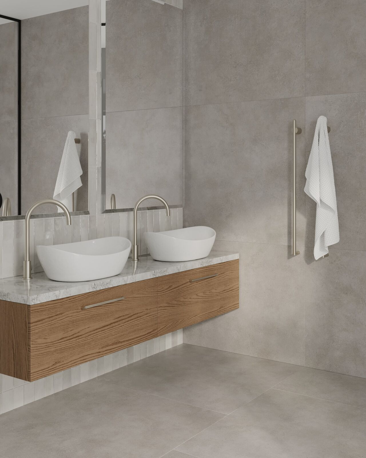 Thermorail VTH900BN Brushed Nickel Vertical Heated Towel Rail