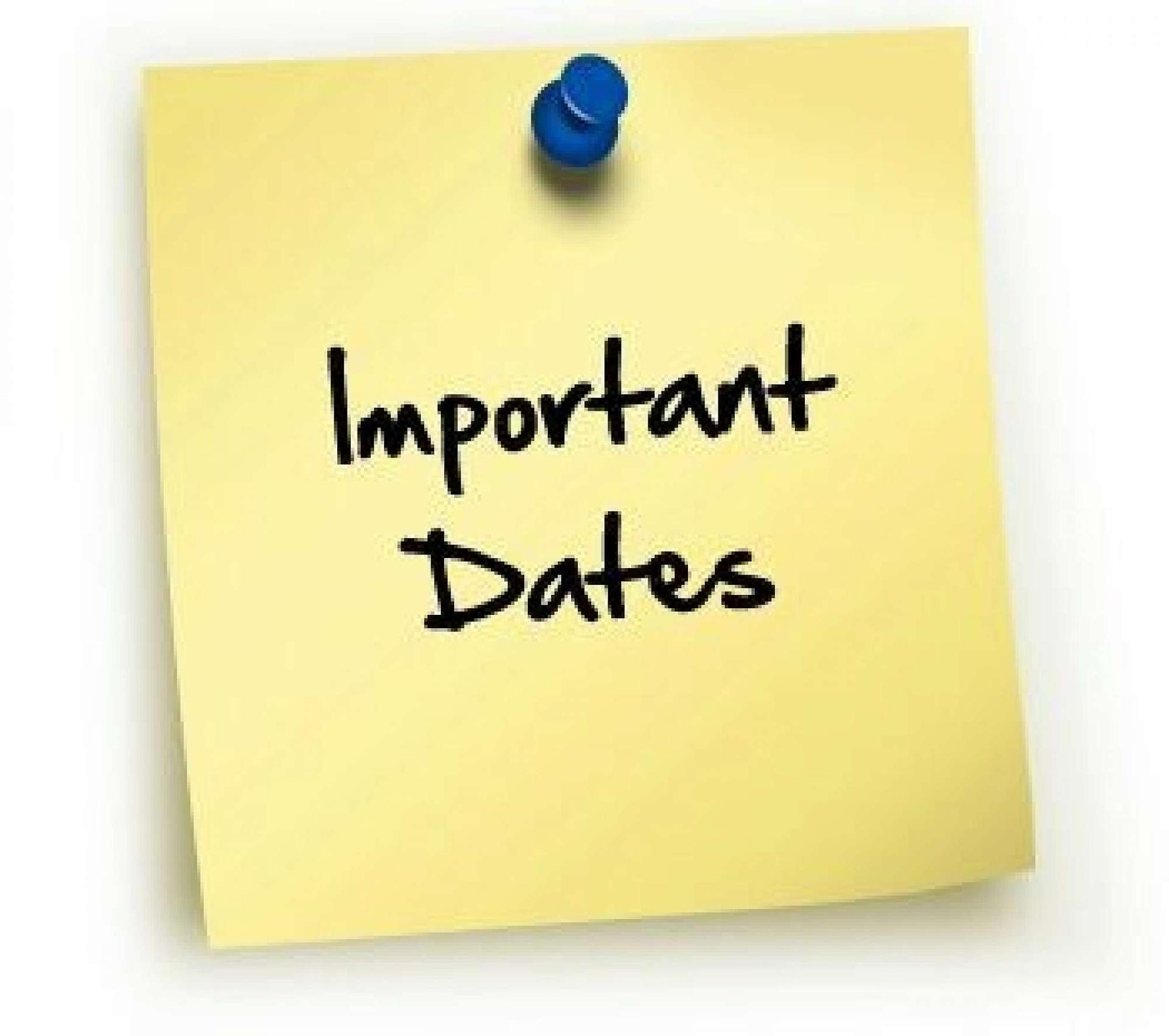 post it note with important dates