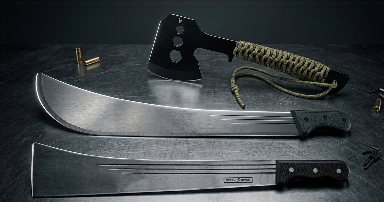 Two Machetes and Tomahawk