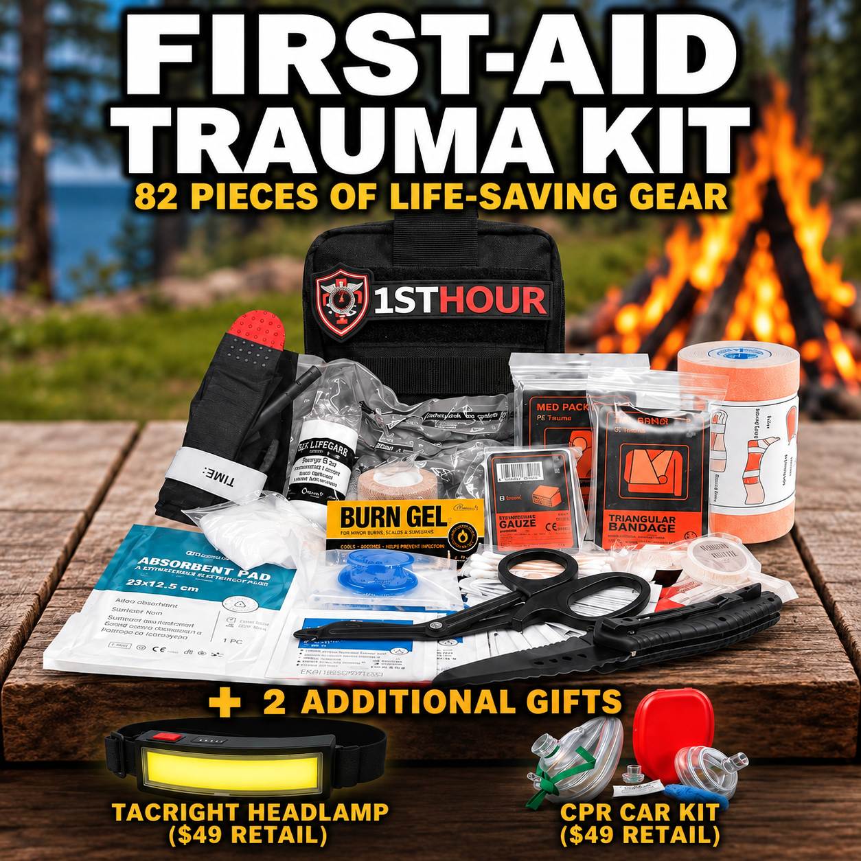 82-Piece Trauma First Aid Kit