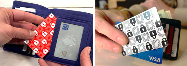 Wallet Defender in purse — simple protection from RFID skimming