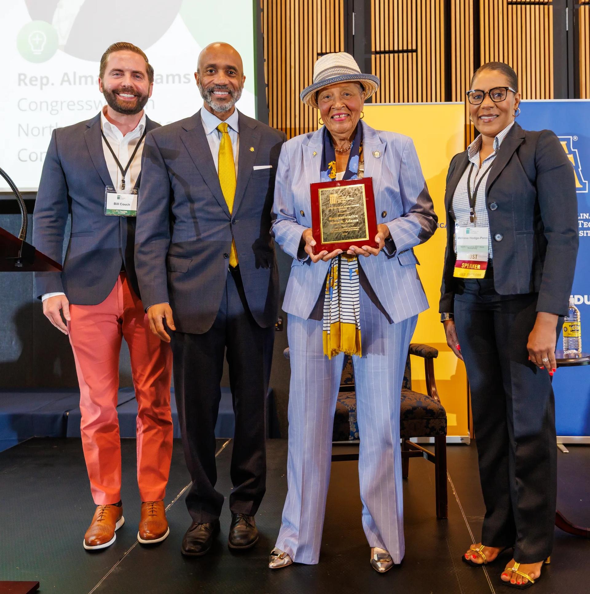 Congresswoman Alma Adams, Melissa Hodge Penn, Chancellor James R. Martin II