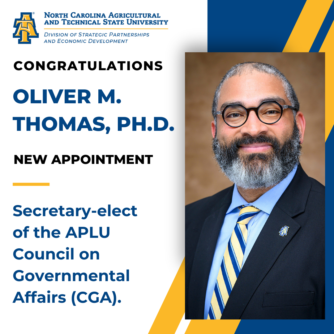 Oliver M. Thomas, Ph.D. Appointment to APLU Executive Committee
