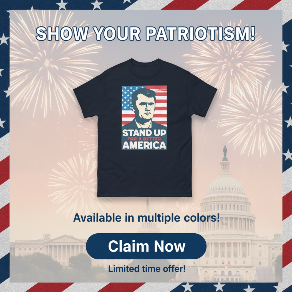 Free Stand Up Tee — Charlie Kirk Tribute
