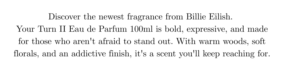 Your Turn II | New Release | City Perfume | Shop Now