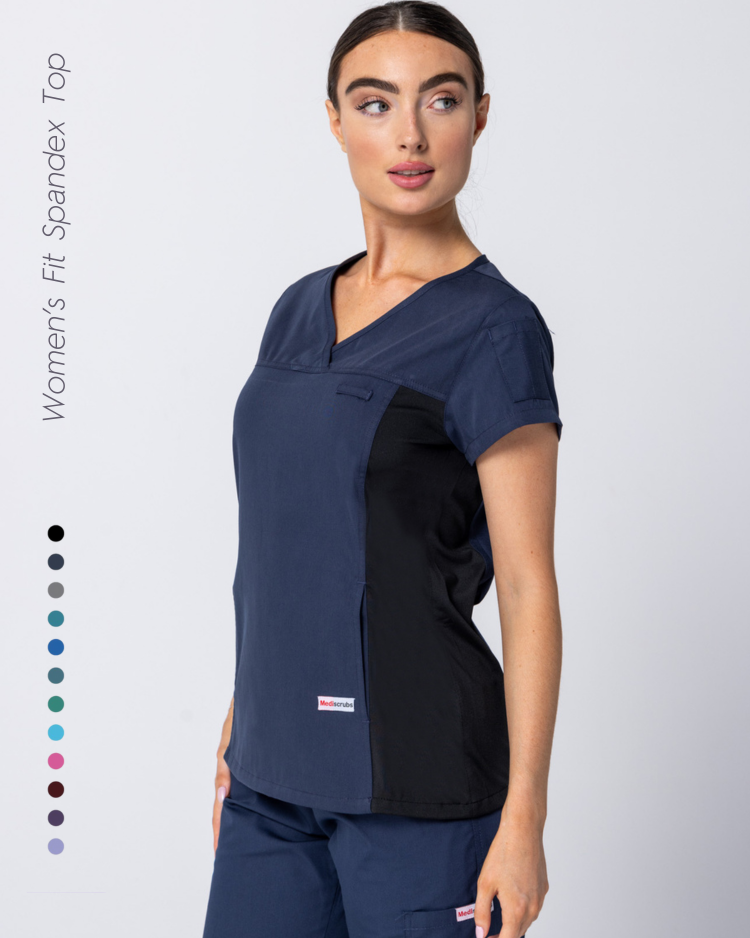 Womens Fit Spandex Scrub Top