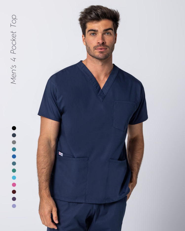 Mens 4 Pocket Scrub Top