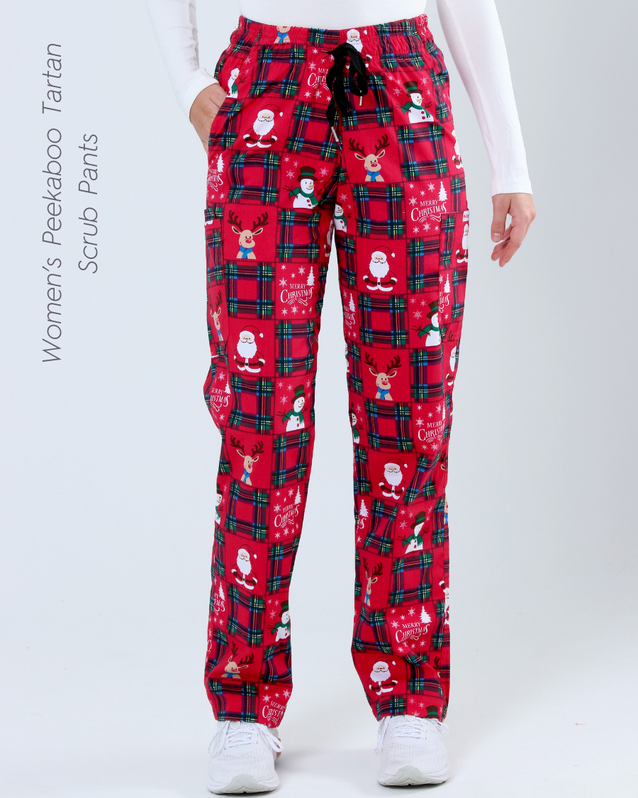 Women's Peekaboo Tartan Scrub Pants