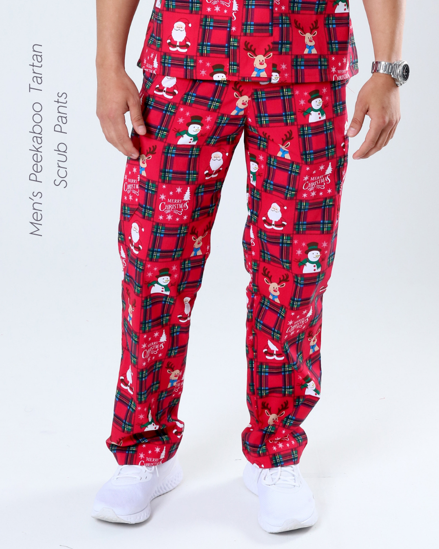 Men's Peekaboo Tartan Scrub Pants