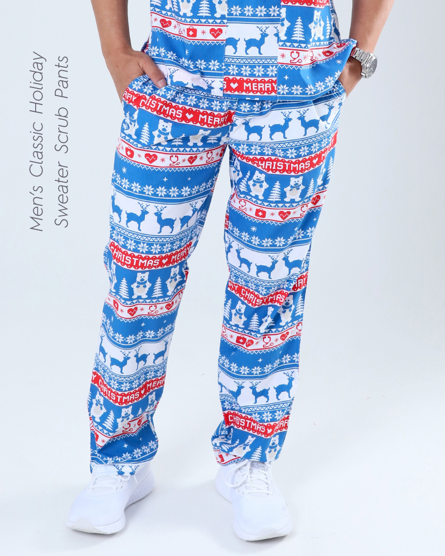 Classic Holiday Sweater Scrub Pants