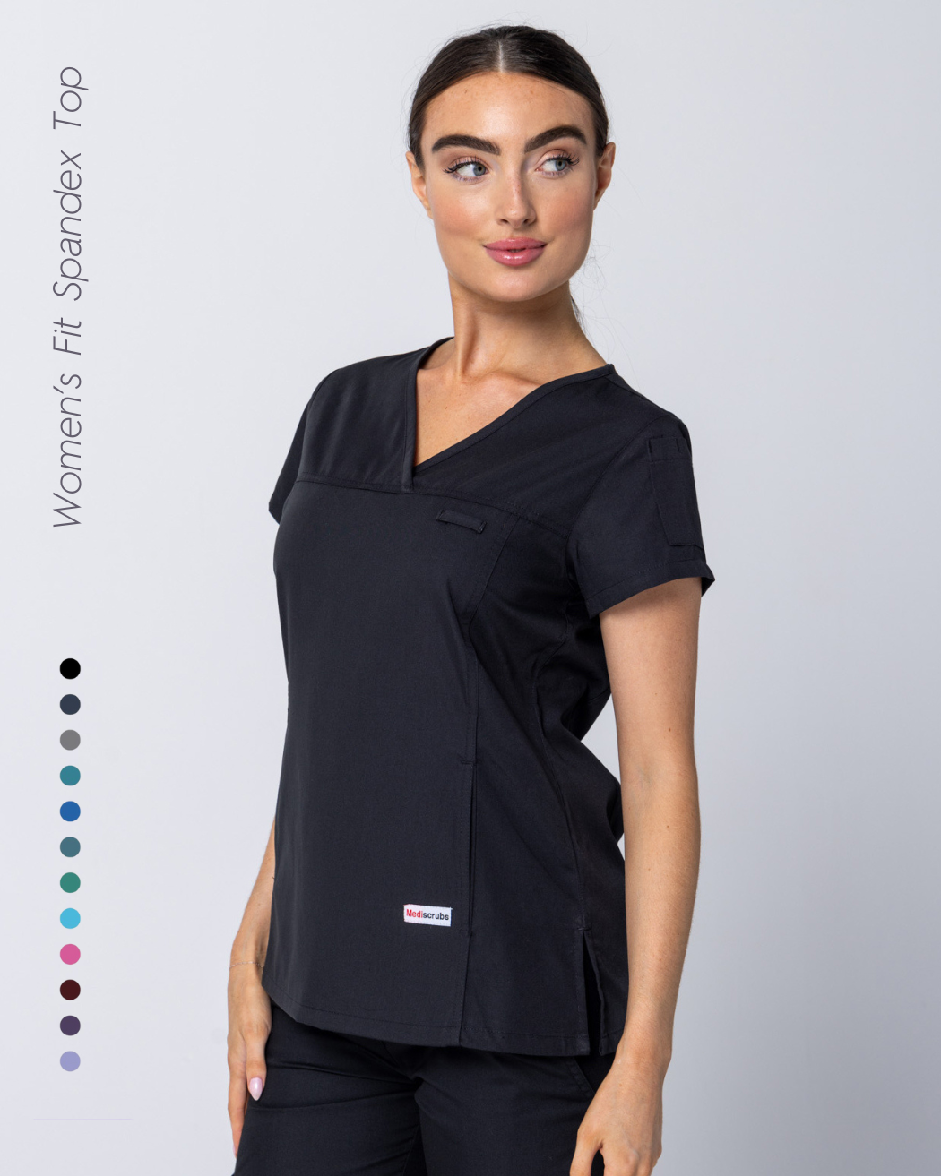 Womens Fit Spandex Scrub Top