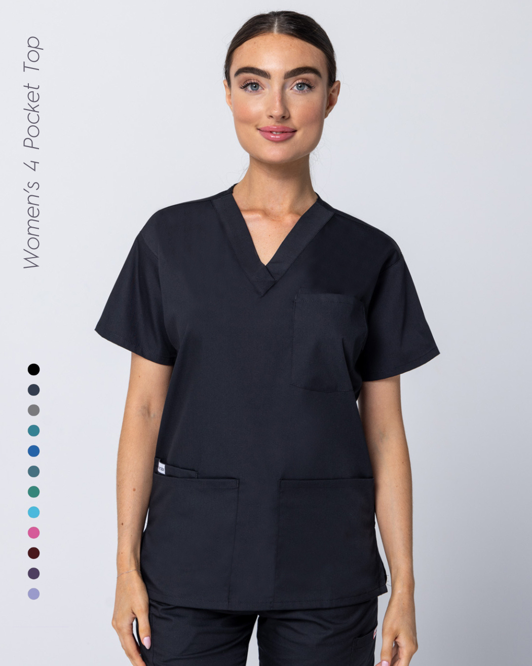 Womens 4 Pocket Scrub Top