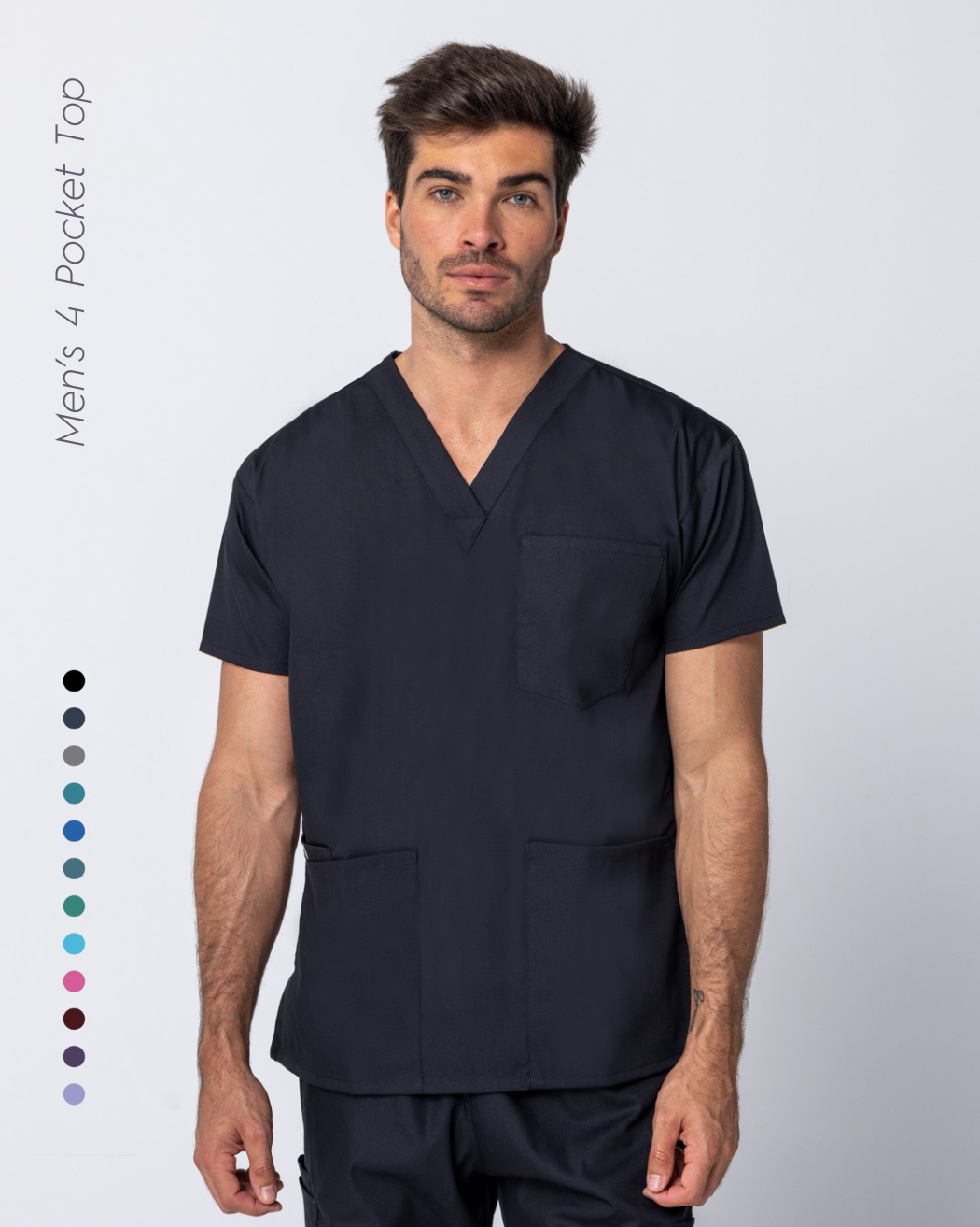 Mens 4 Pocket Scrub Top