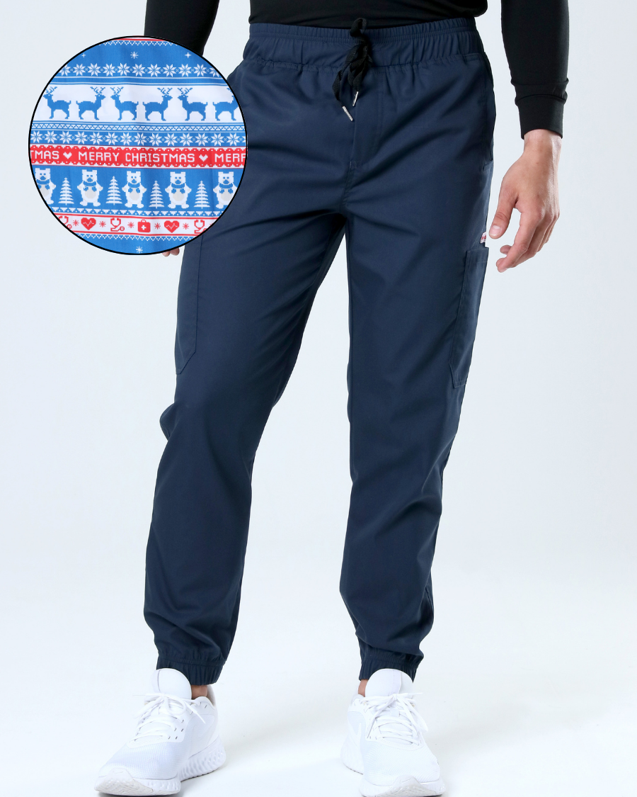 MEN'S NAVY SCRUB PANTS