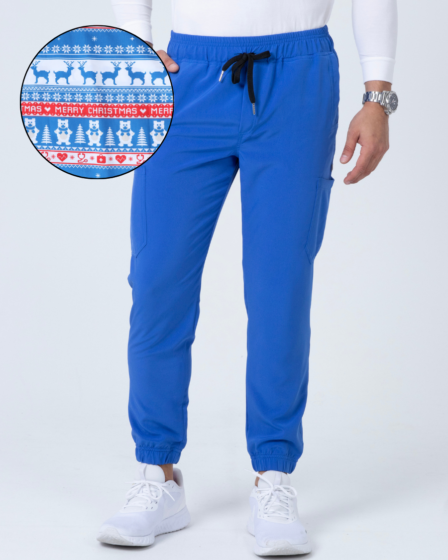 MEN'S ELECTRIC BLUE SCRUB PANTS