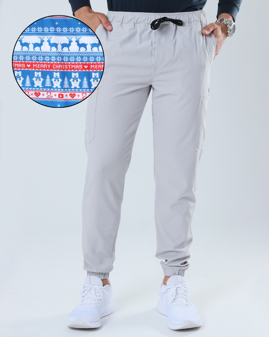 MEN'S SILVER SCRUB PANTS