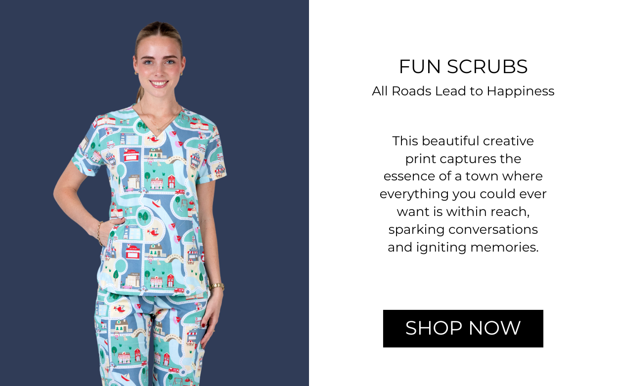 FUN SCRUBS - ALL ROADS LEAD TO HAPINESS