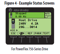 PowerFlex 750-Series Drive Example Status Screen