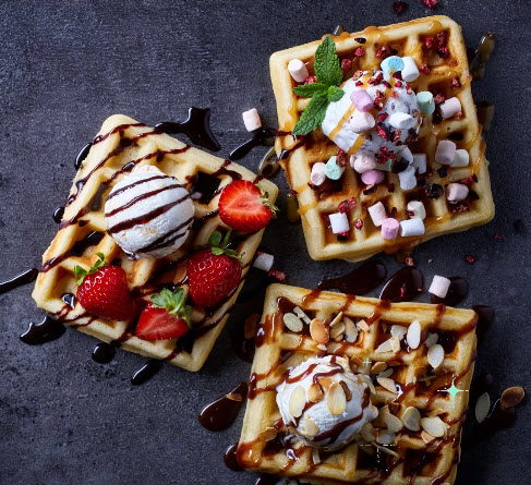 Healthy Strawberry and Cream Waffle Recipe