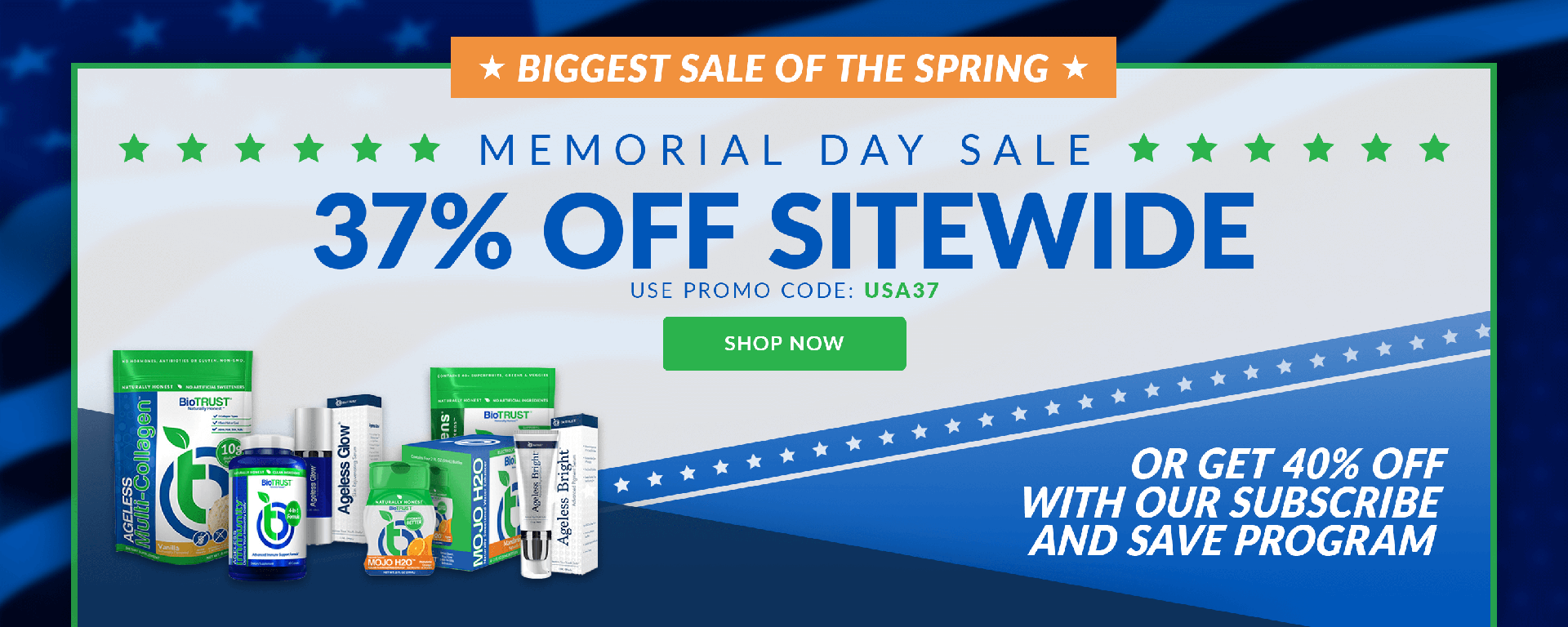 Memorial Day Sale: 37% Off sitewide using code USA37